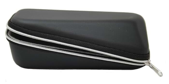 Zipper Capsule Sunglass Eyeglass Eyewear Hard Case (Black
